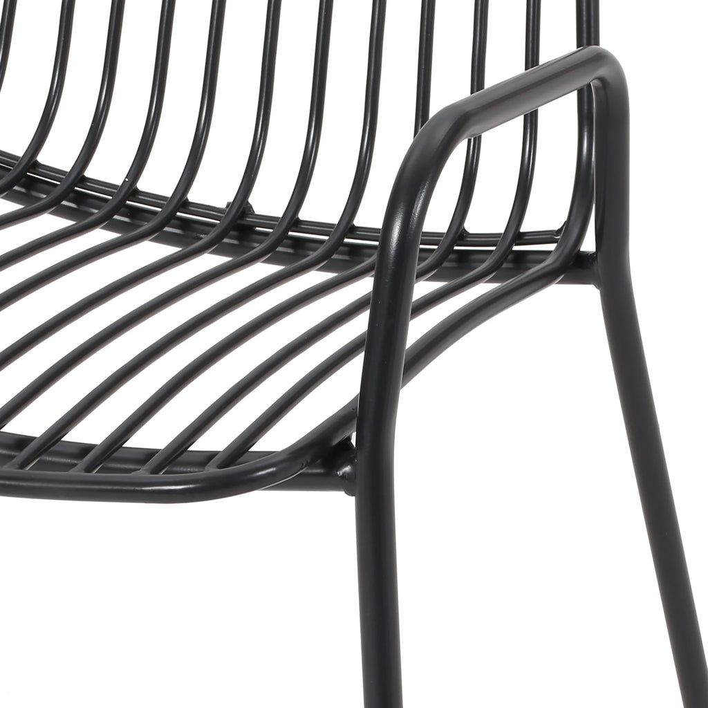 Black Metal Outdoor Club Chairs, Set of 2 U3259