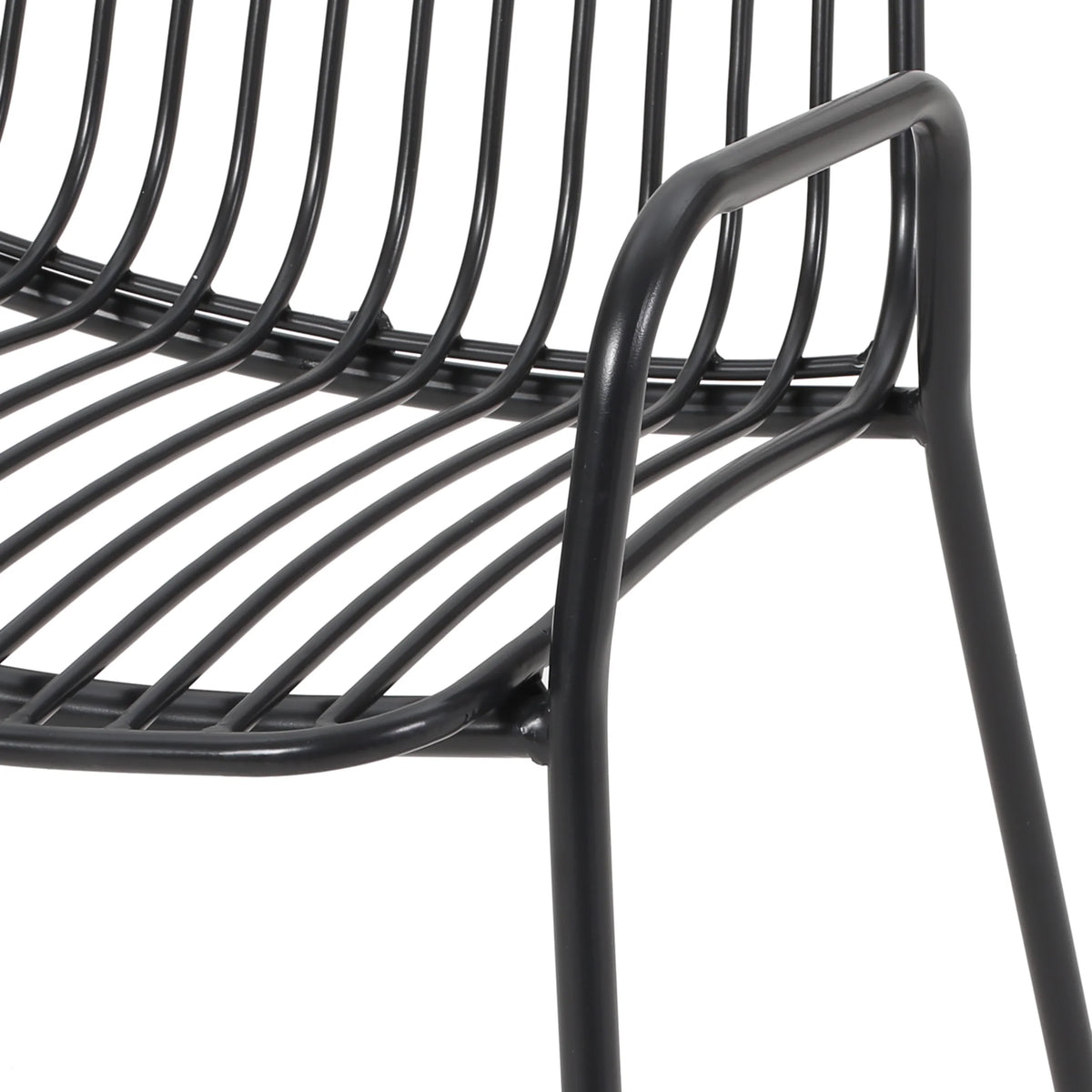 Black Metal Outdoor Club Chairs, Set of 2 U3259