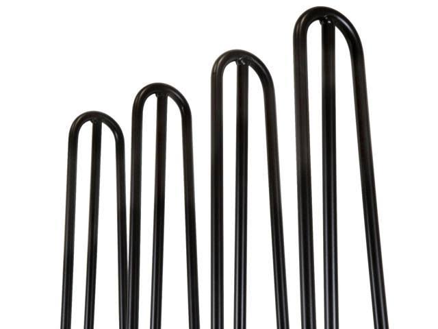 28-Inch Satin Black Hairpin Table Legs (4-Pack) D415