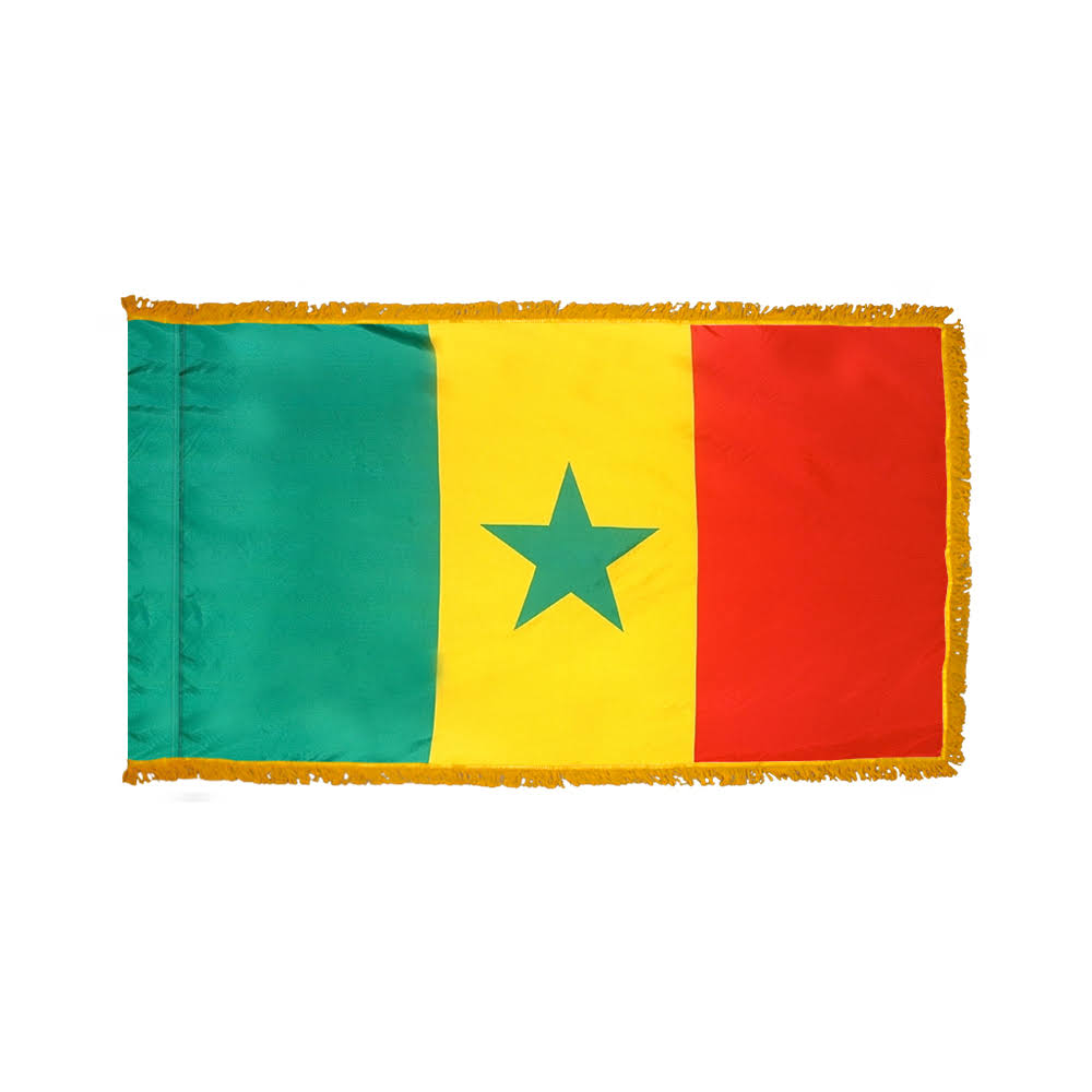 4ft. x 6ft. Senegal Flag with Side Pole Sleeve and Fringe G4793