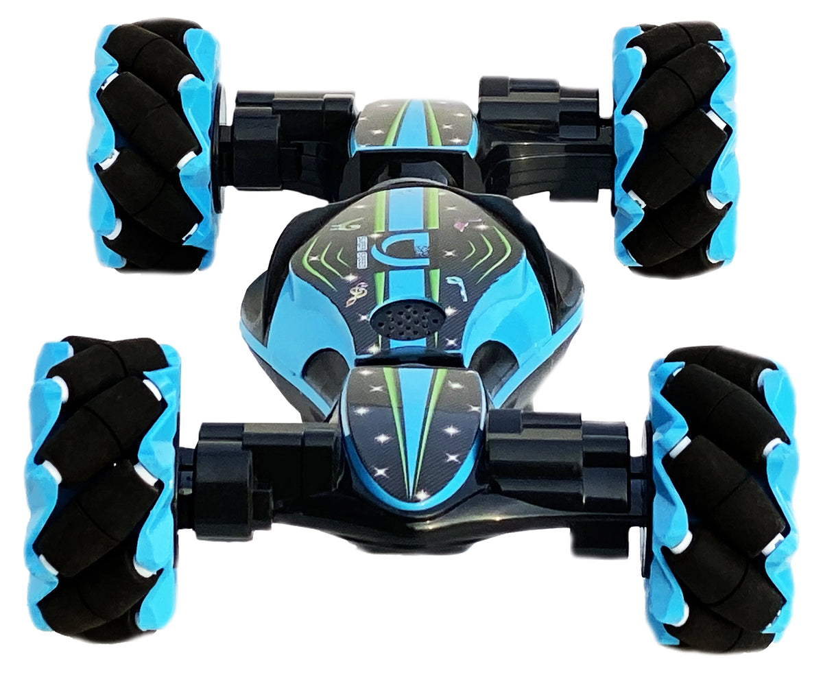 Blue 4WD 2.4Ghz Remote Control Stunt Car Toy J807680