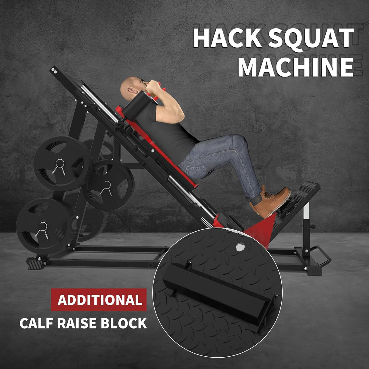 Leg Press Hack Squat Machine Combo with Weight Storage Posts N7097