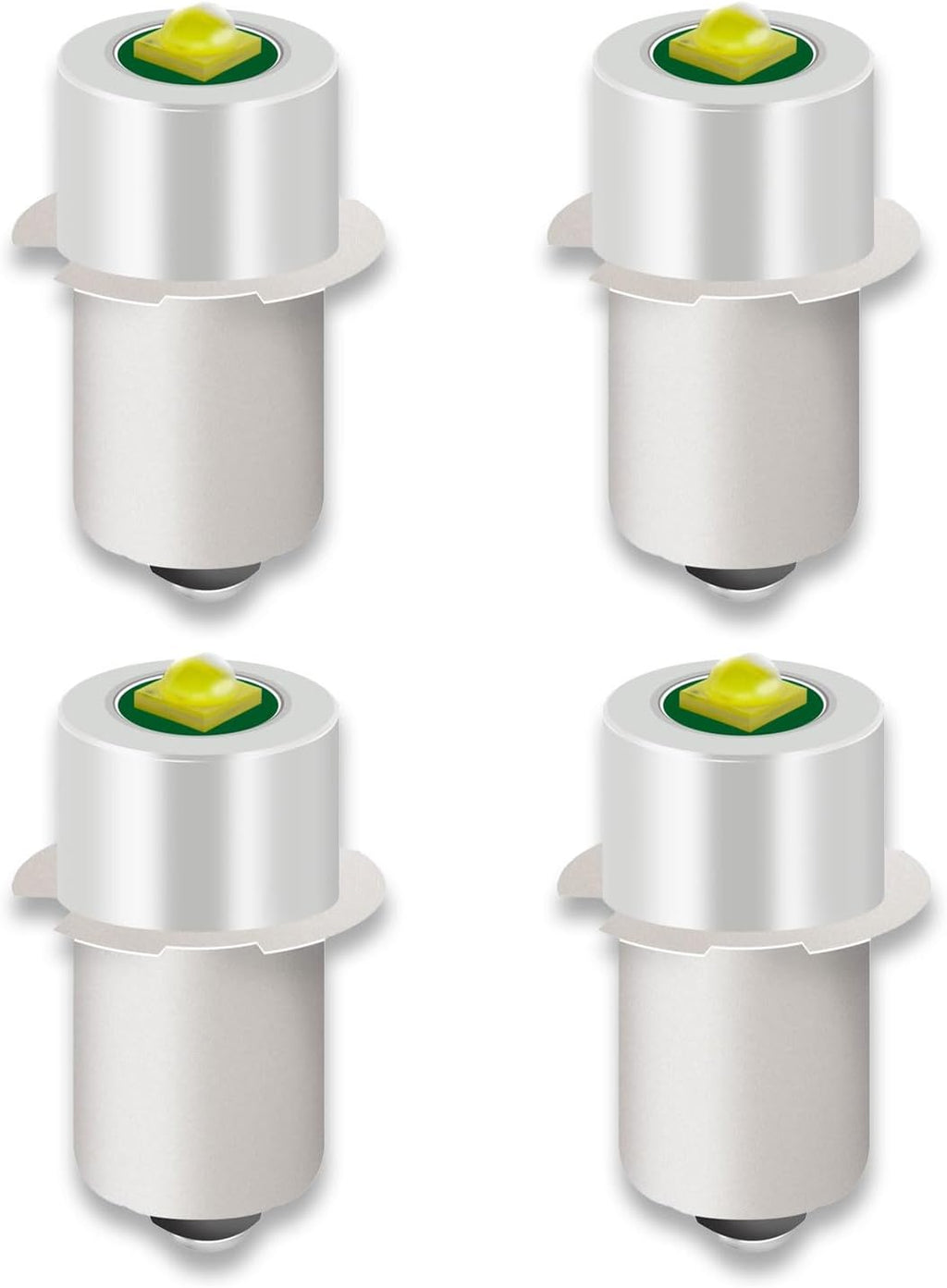 4 Pack LED Flashlight Bulb P13.5S PR2 3W 3V 4.5V 6V White Replacement Set B9187