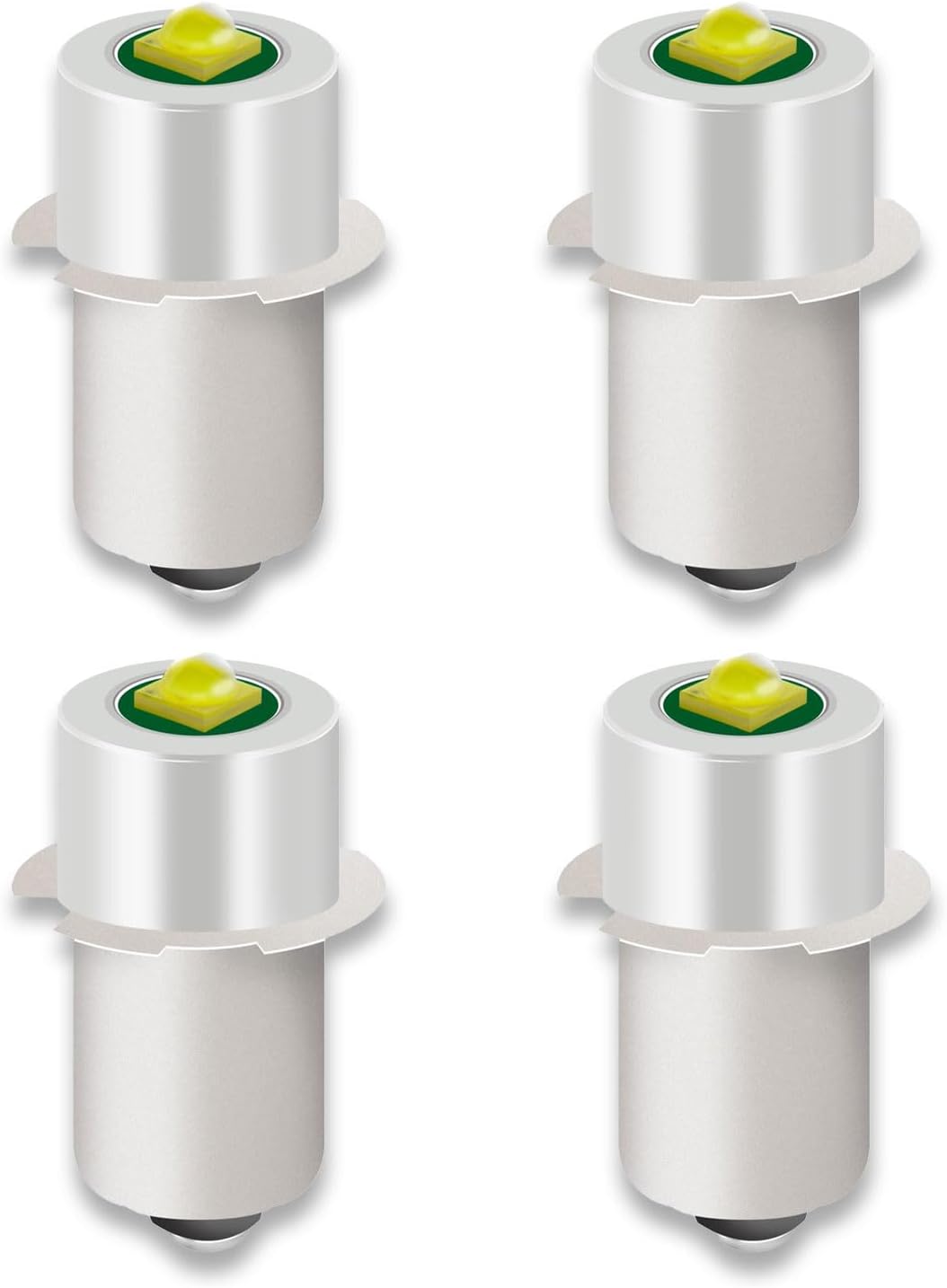 4 Pack LED Flashlight Bulb P13.5S PR2 3W 3V 4.5V 6V White Replacement Set B9187