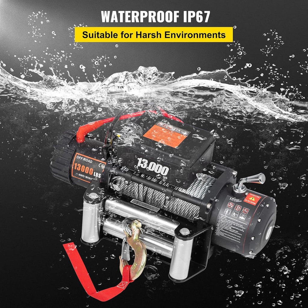 13000lbs Electric Winch with 85ft Cable Steel Y9858