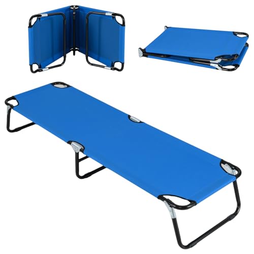 Folding Camping Cot Bed with 600D Oxford Fabric Grey L58010