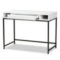 White 1-Drawer Wood and Metal Desk A969