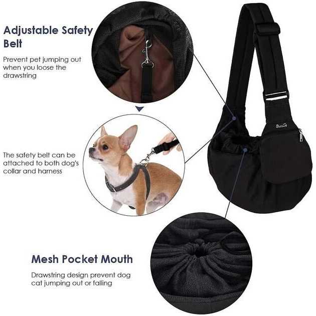 Adjustable Hard Bottom Support Cat Dog Sling K839