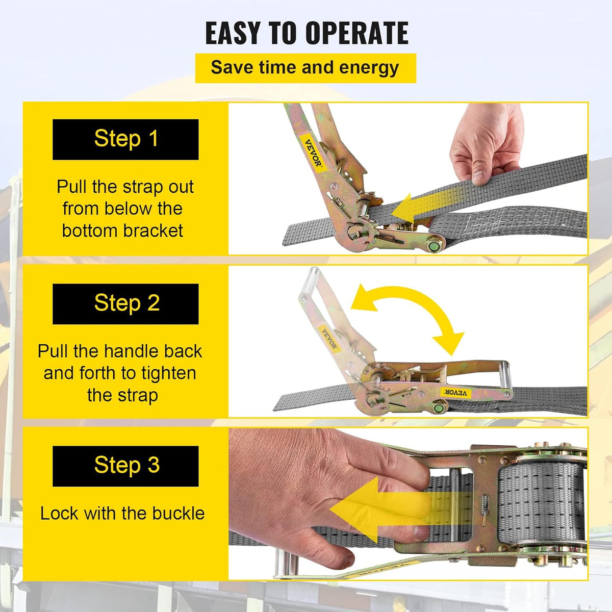 12 Pcs Polyester Ratchet Tie Down Strap Kit Grey B455155