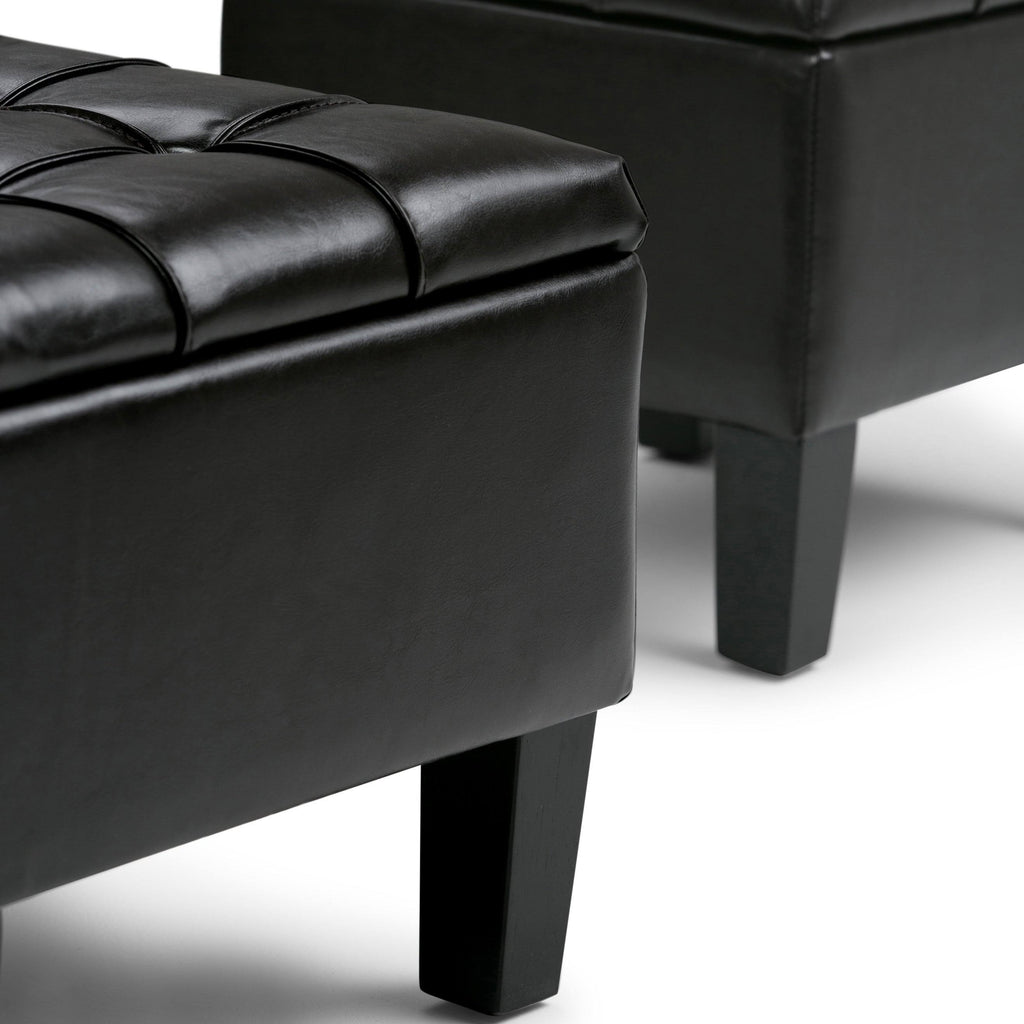 Slate Grey Rectangle Storage Ottoman K911