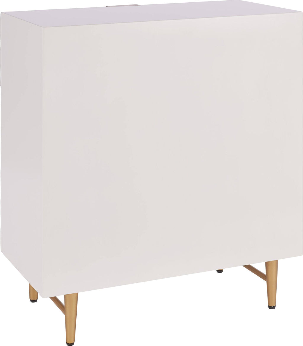 White 1-Drawer Geometric Small Cabinet D270