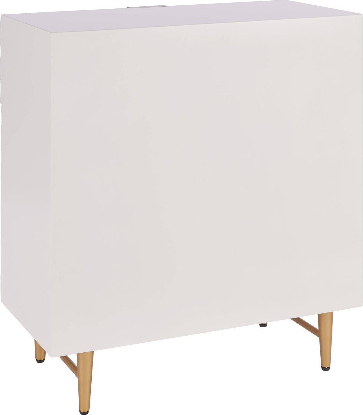 White 1-Drawer Geometric Small Cabinet D270