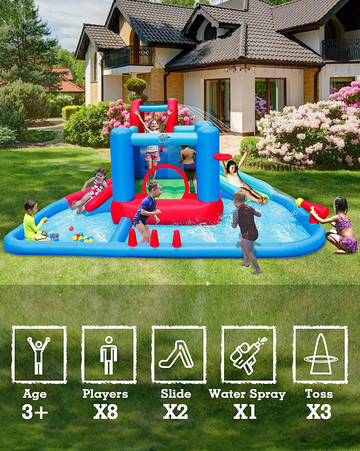 Inflatable Water Slide with Pool L69716