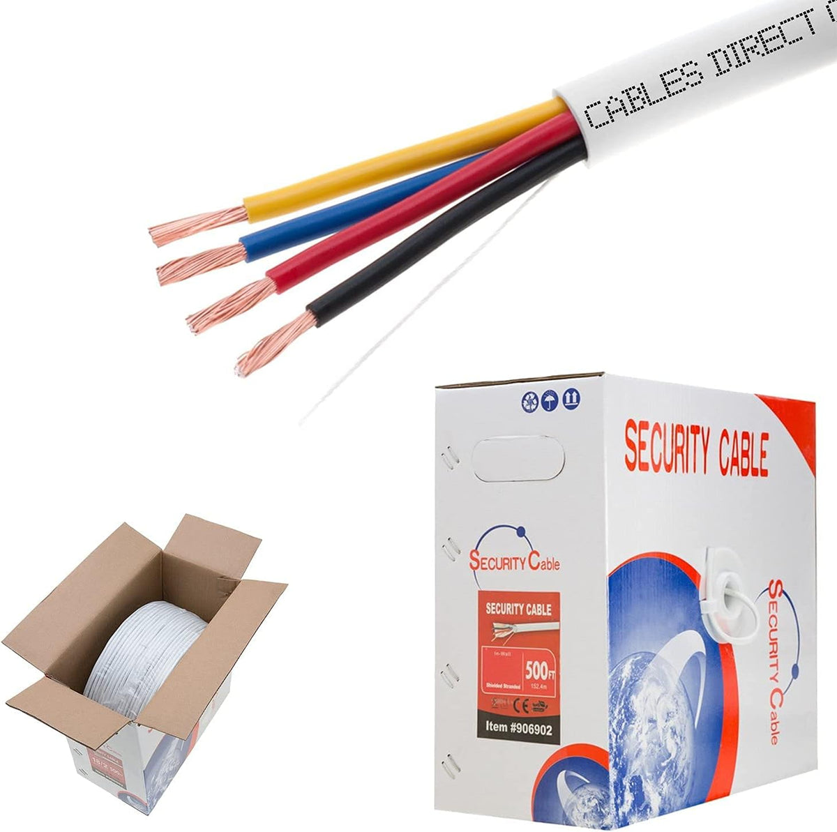18/4 Stranded Unshielded Security Cable 500ft V51494