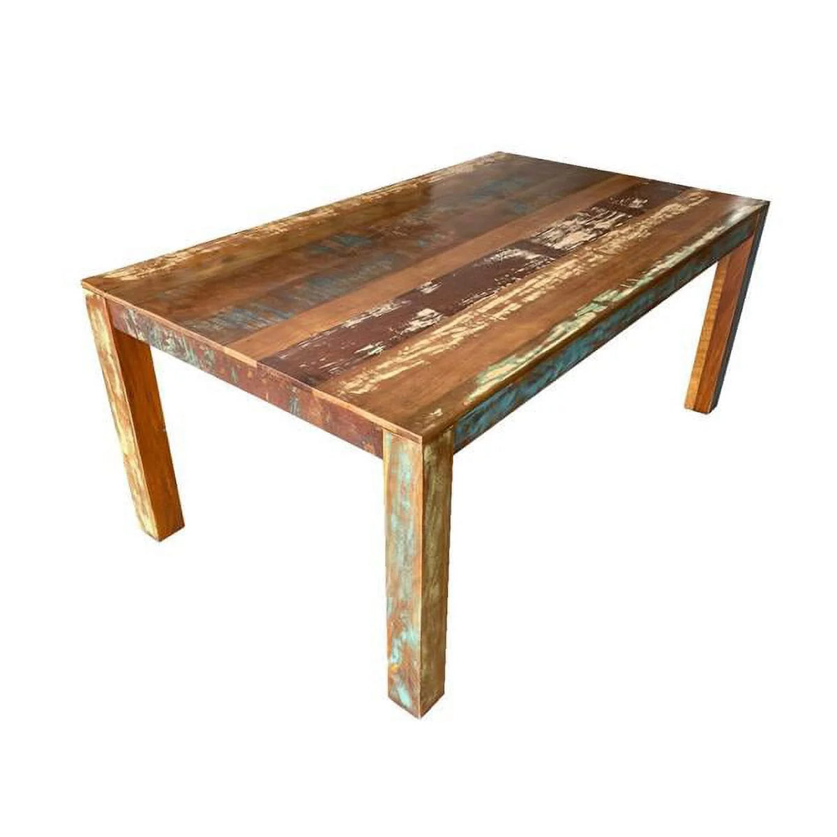 Brown Distressed Solid Wood Rectangular Dining Table I748511