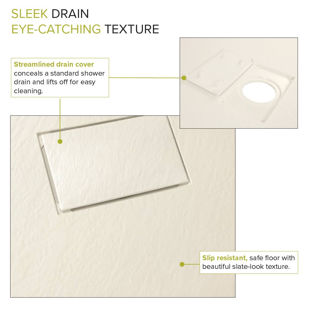 60-in L x 31.5-in Shower Base with Center Drain Q611494