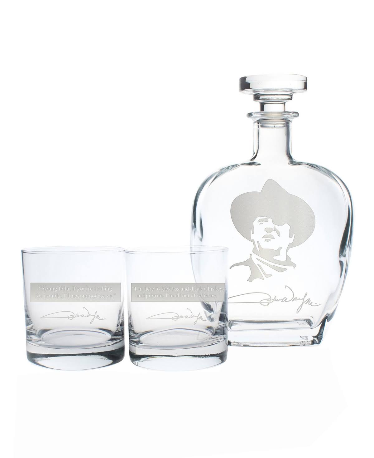 Glass Decanter & Rocks Glasses, Set of 3 W598455