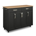Black Wood Kitchen Cart N305435