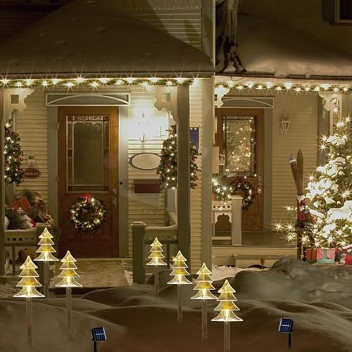 10 Pack Solar Christmas Candy Cane Lights A792