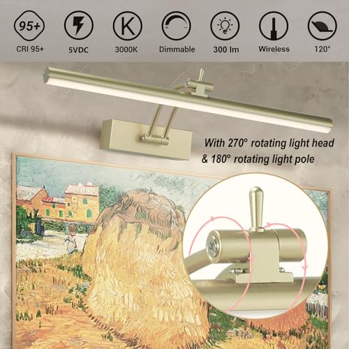 2 Pack 16" Battery Operated Gold Picture Light D65096