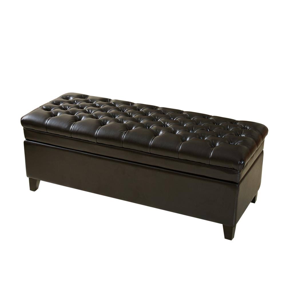 Espresso Tufted Storage Ottoman T565