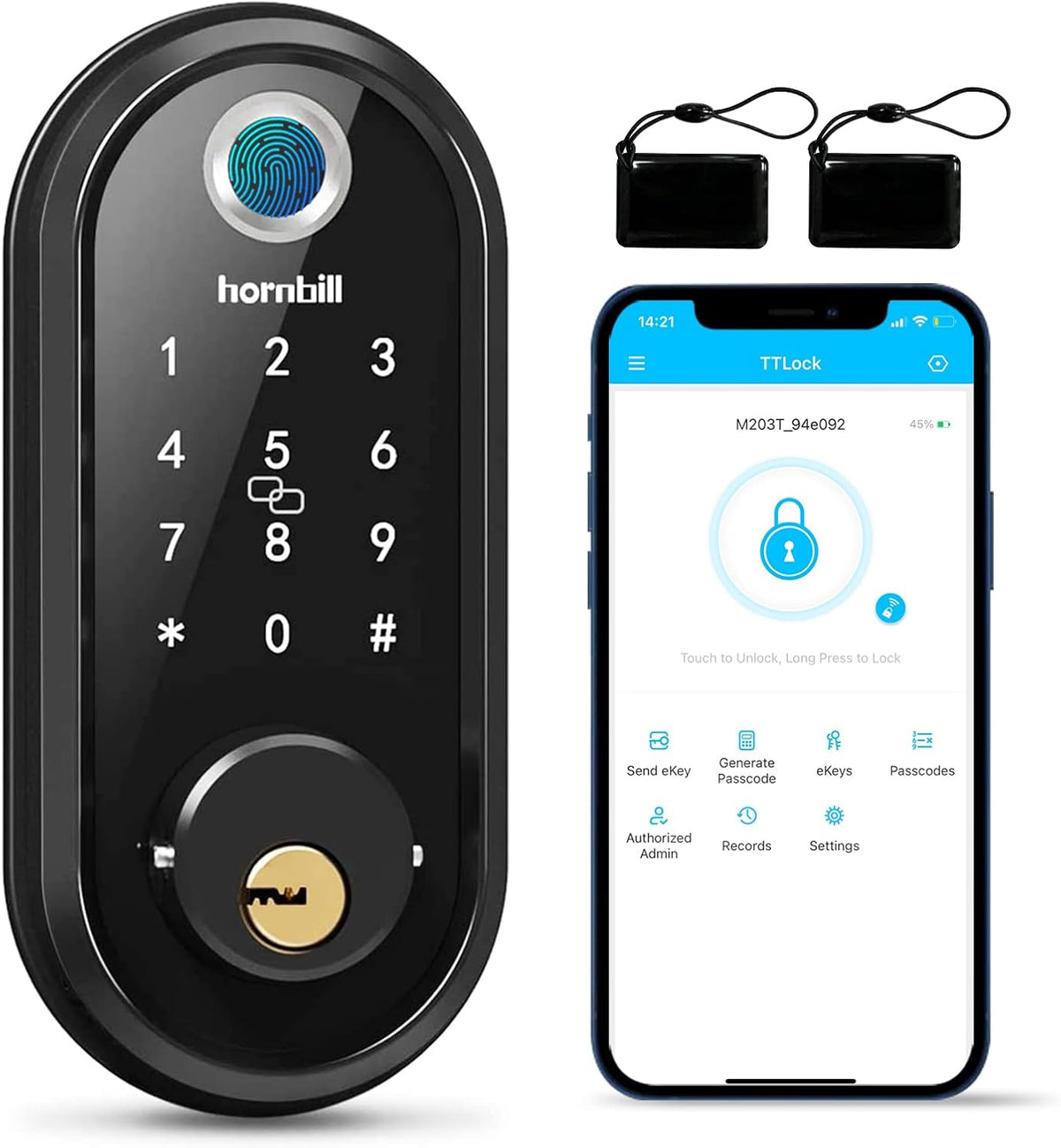 Smart Lock Fingerprint Deadbolt with Touchscreen Keypad, Bluetooth ekeys, Auto Lock Keyless Entry Door Lock W167