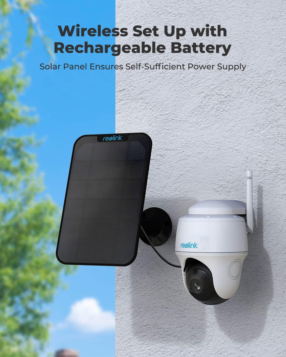 Solar Powered Wireless Security Camera with Pan Tilt V80782