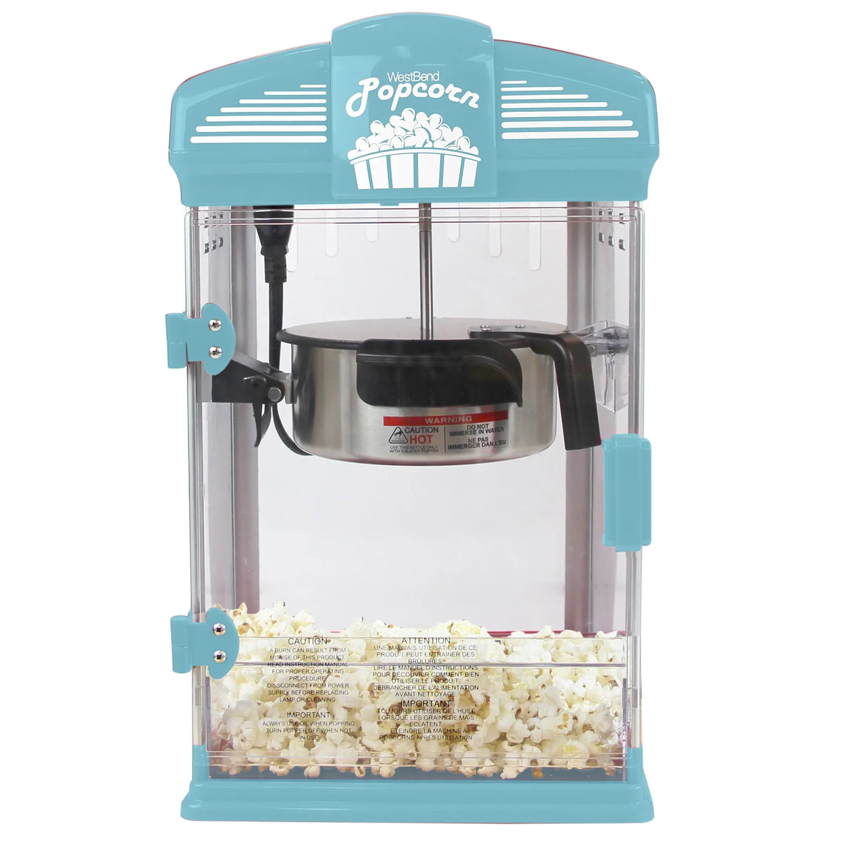 Blue 4-Ounce Popcorn Popper Machine with Nonstick Kettle C62003