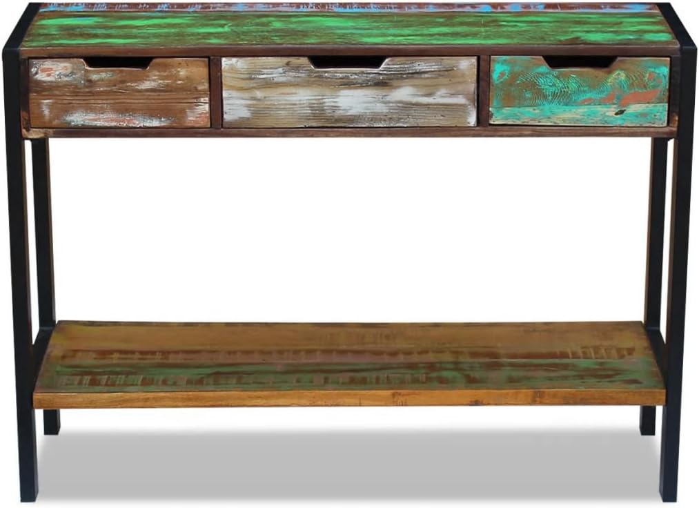 Solid Reclaimed Wood Sideboard with 3 Drawers Q155