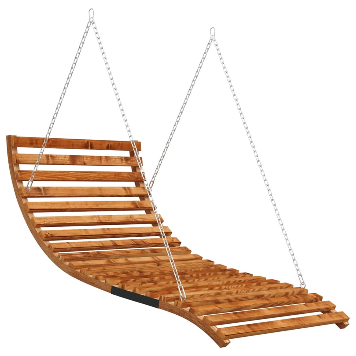 Swing Bed Solid Bent Wood with Teak Finish R676346