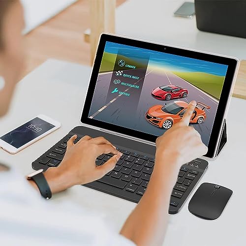 Blue 10.1 inch Android Tablet with Keyboard W7664
