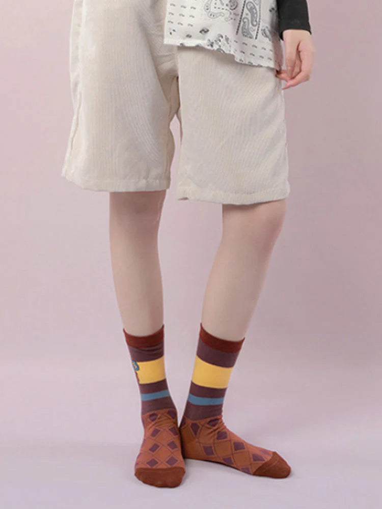 Striped Cotton Socks D223