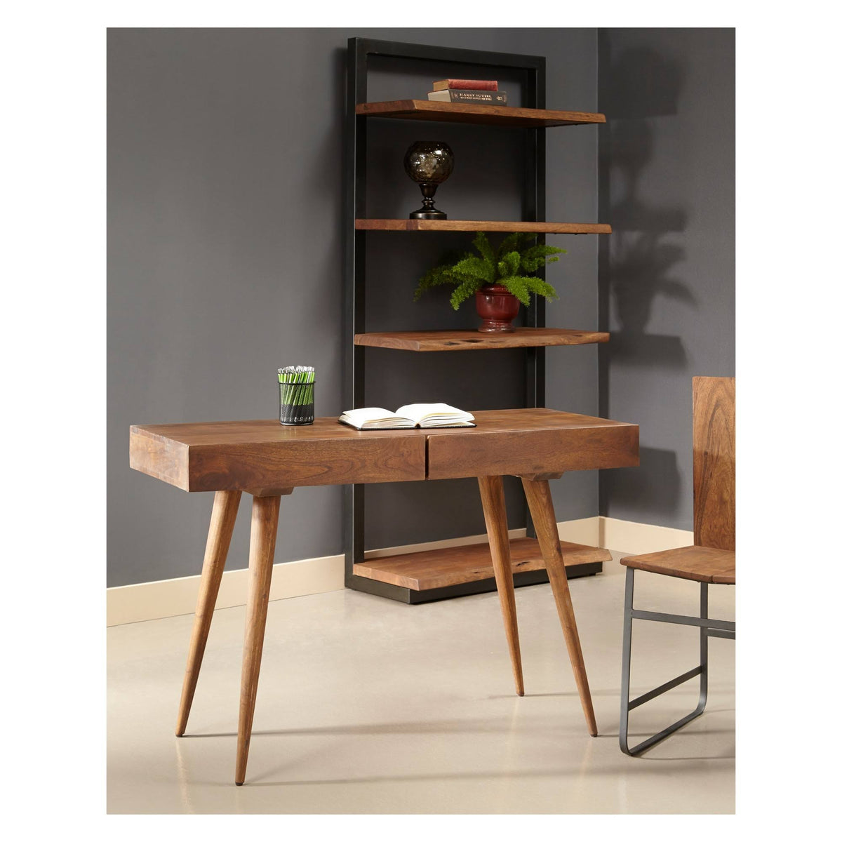 Light Brown Two Drawer Writing Desk Y183737