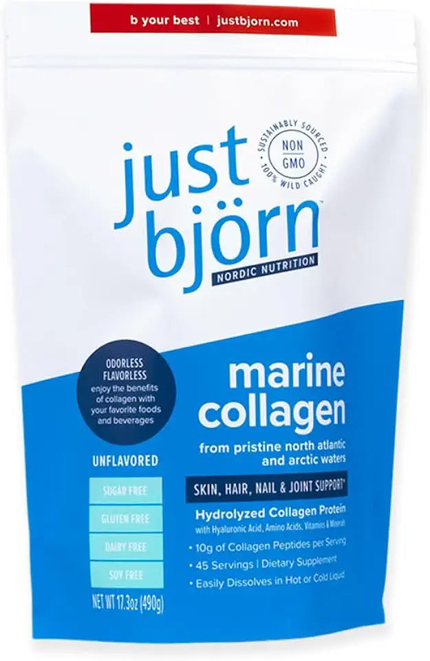 Marine Collagen Peptides Powder with Hyaluronic Acid, Vitamin C, Amino Acids, Unflavored, 45 Servings G35363