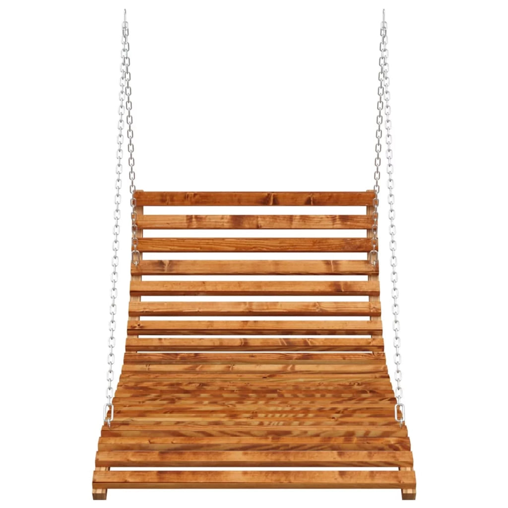 Swing Bed Solid Bent Wood with Teak Finish R676346
