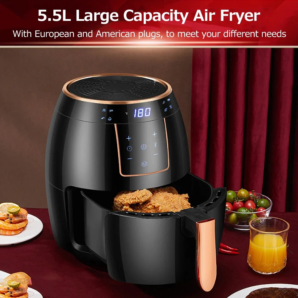 5.5L LCD Electric Air Fryer with Bakeware S226734