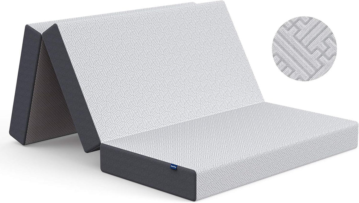 5-Inch Tri-fold Memory Foam Mattress with Non-Slip Bottom S202831