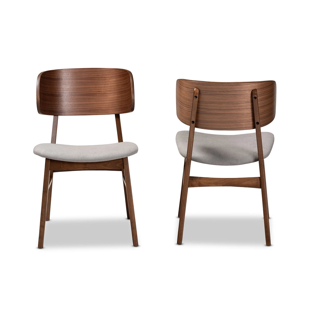Grey/Walnut Brown Dining Chair, Set of 2 B544