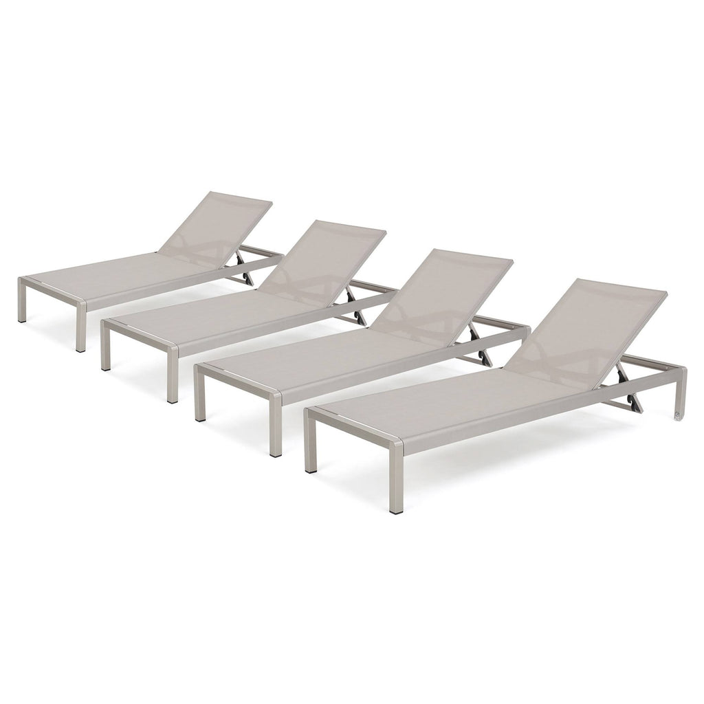 Gray Mesh Patio Chaise Lounge - 4 pack Z274