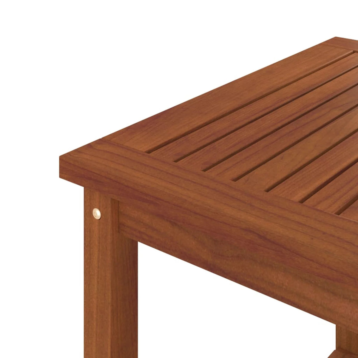 Rustic Acacia Wood Side Table with Storage Shelf Q2458
