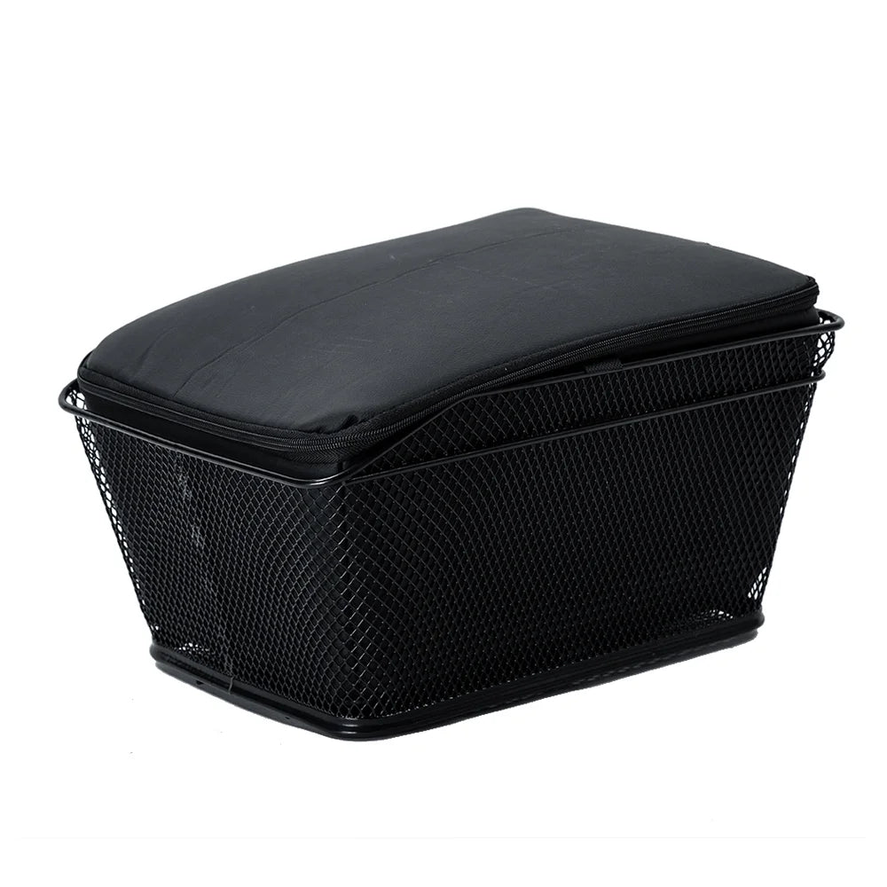 Metal Wire Rear Bike Basket with Rainproof Cover C2664