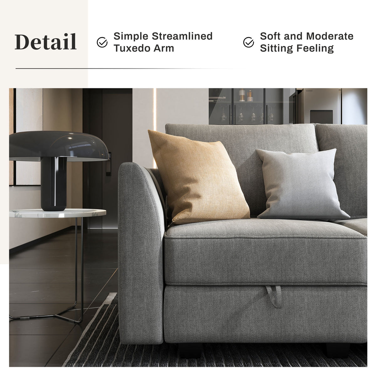 Grey Modular Couch with Storage C782018