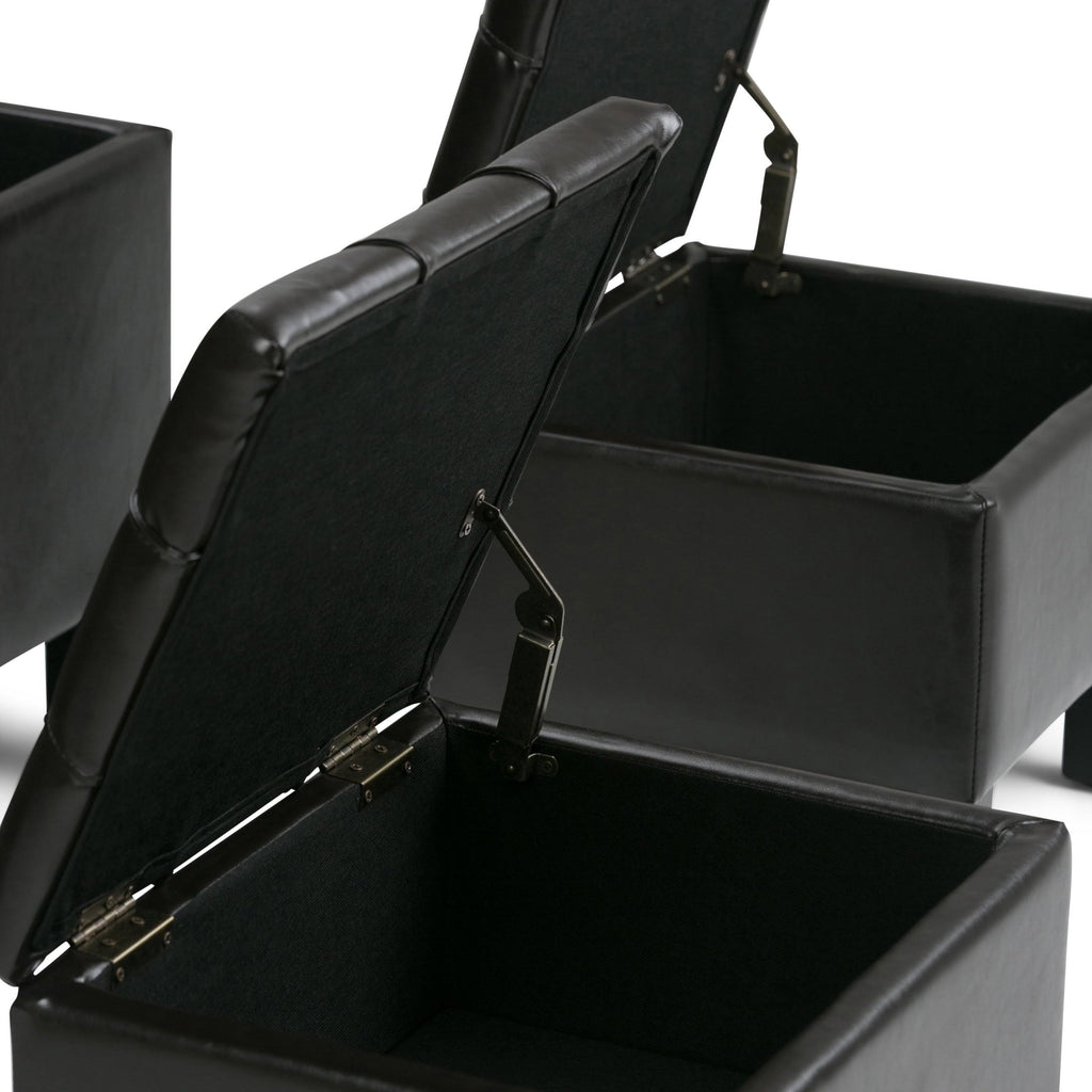 Slate Grey Rectangle Storage Ottoman K911