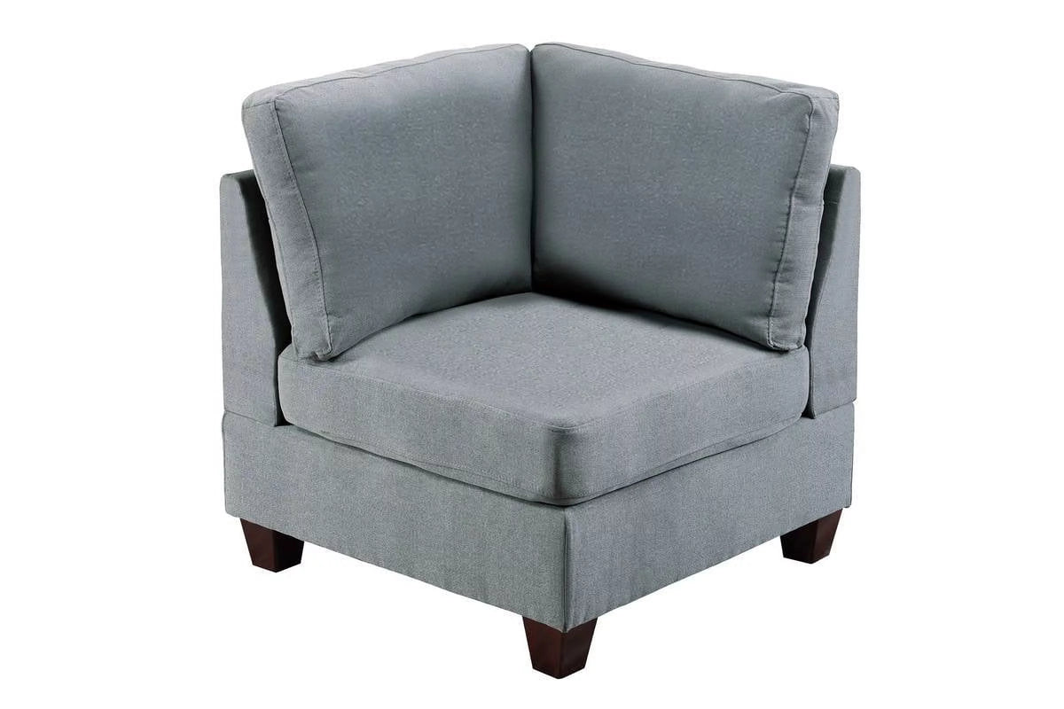 Grey Linen Like Fabric 9pc Modular Sectional Set C84284