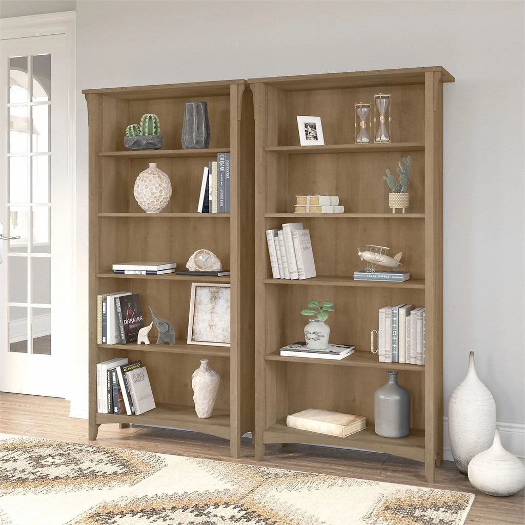 5 Shelf Engineered Wood Bookcase Set of 2 Q5404