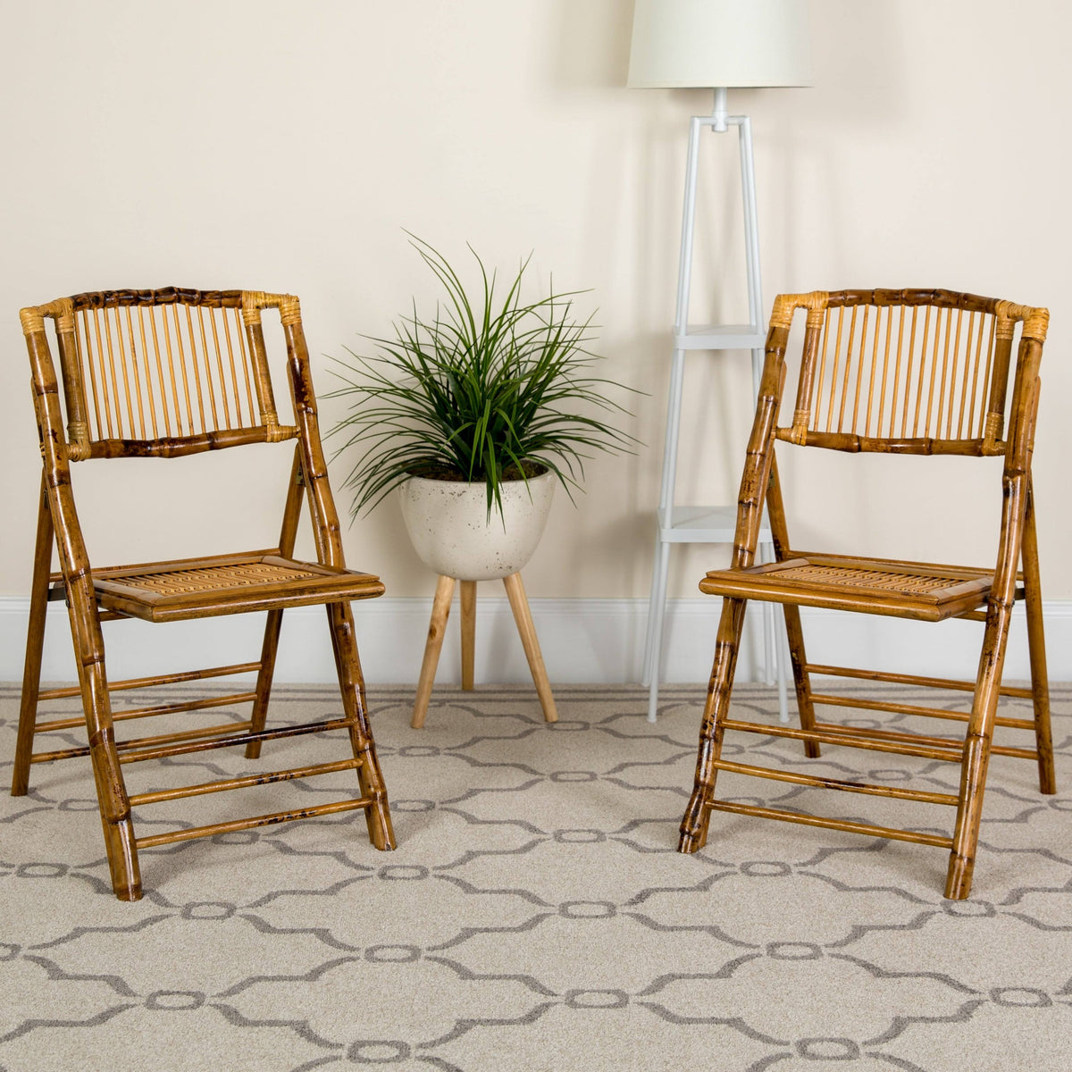 2 Pk Bamboo Wood Folding Chair G656