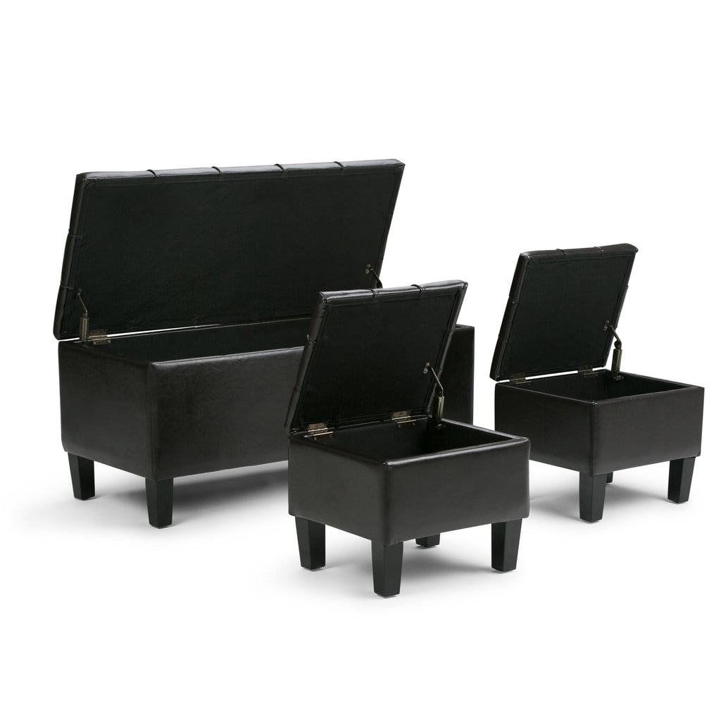 Slate Grey Rectangle Storage Ottoman K911