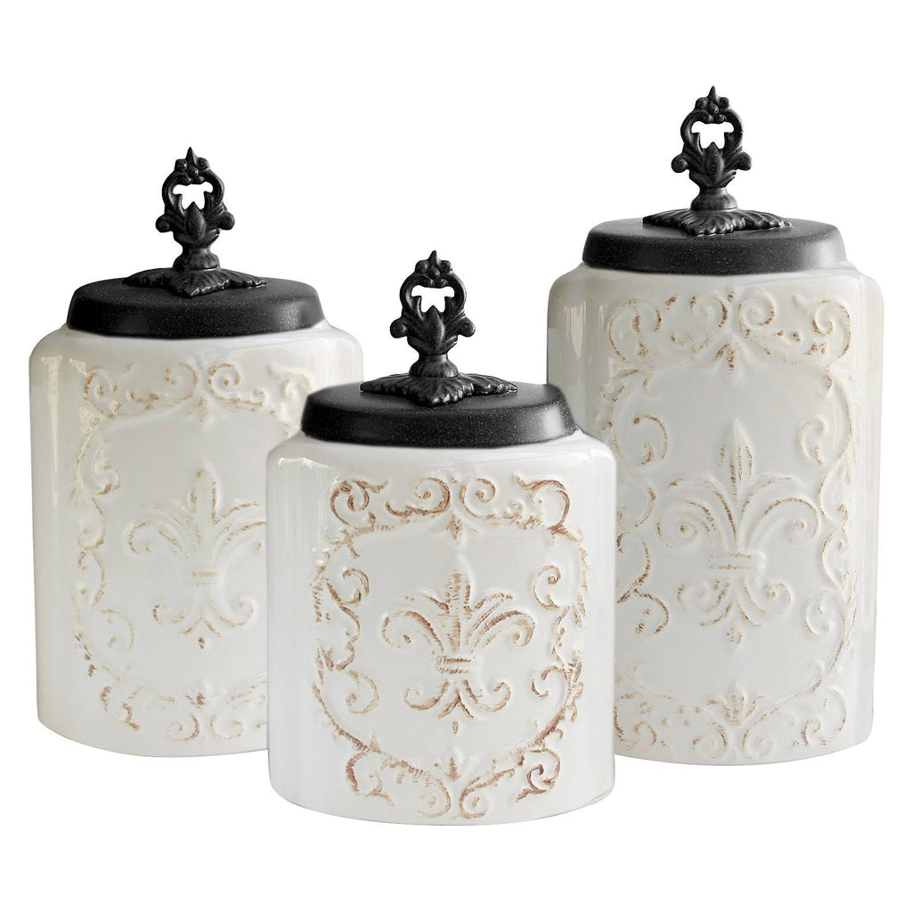 3-Piece White Canister Set J1922
