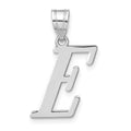 14k White Gold Polished Letter E Initial Pendant Necklace E526