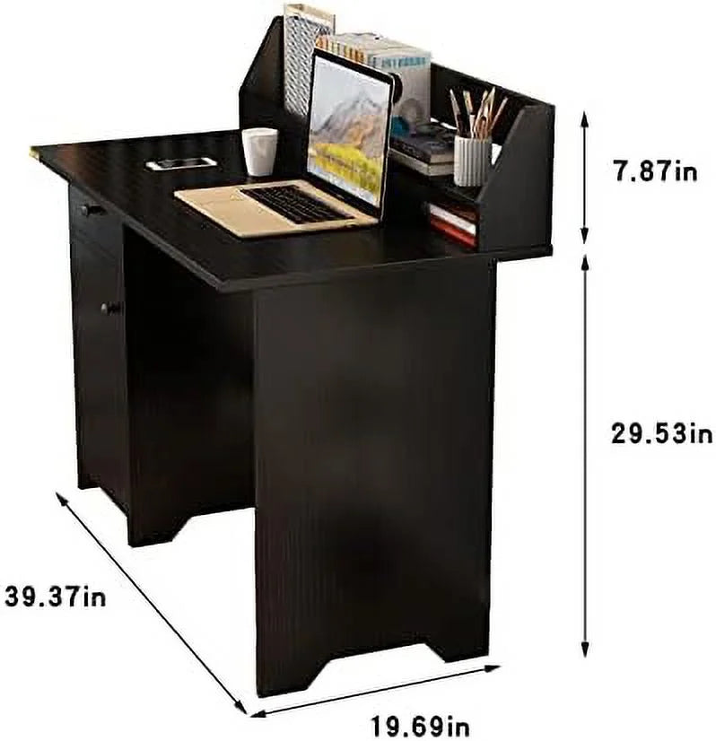 Computer Desk with Hutch and Drawers Wood Office Desk with Shelf Y804861